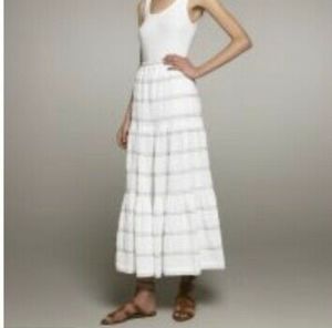 Petticoat tiered lagenlook striped maxi skirt